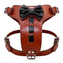 STG Genuine Leather Harness With Adjustable Chest &amp; Neck For Pitbull Boxer Brown - £35.48 GBP