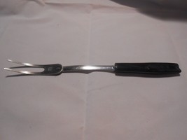 Vintage Ekco Chrome Plated Two Tine Meat Fork Black Handle - £4.20 GBP