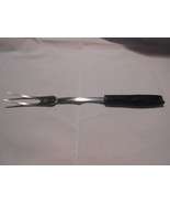 VINTAGE EKCO CHROME PLATED TWO TINE MEAT FORK BLACK HANDLE - $5.45