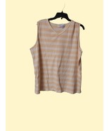 ProSpirit Women&#39;s 2XL Tank Top  Striped  Yellow  &amp; White   EUC - $11.88