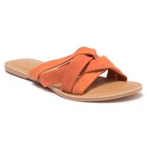 Rebels Women Cross Strap Slide Sandals Joy Size US 8 Orange Suede Leather - £18.17 GBP