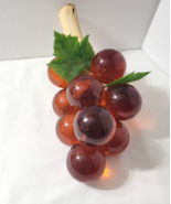 Orange Amber Grapes Vtg Lucite Grape Cluster on Driftwood 9.5" Long Large 1.5" - $46.32