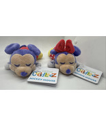 Disney Store Minnie &amp; Mickey Mouse Cuddleez Plush Mini Sleeping Bean Bag... - £14.14 GBP