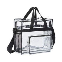 12X12X6 Inch Pvc Tote Pack Bag Transparent See Through Clear Tote For Women - £20.74 GBP