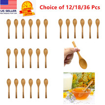 12/18/36 Pc 5 inch Natural Bamboo Spoon Small Wooden Spoon Dessert Ice Cream - £5.54 GBP+