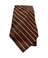 Jones New York Men&#39;s 100% Imported Silk Brown White Broad Pinstriped Nec... - $20.30 CAD