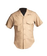 ARMY KHAKI TAN VIETNAM ERA UNIFORM SHORT SLEEVE SHIRT W/ E-6 RANK SIZE S... - $24.56