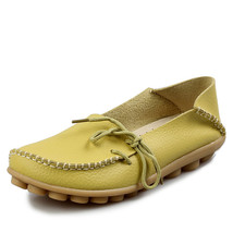 New Women Real Leather Shoes Moccasins Mother Loafers Soft Leisure Flats Female  - £21.81 GBP