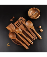 7 PC High-Heat Resistant Teak Wood Kitchenware Spoon Set - $38.93