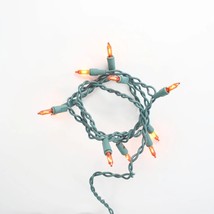 10 Bulb Orange Glass Craft Lights Green Wire - $183.38 MXN