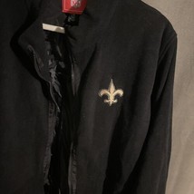 NFL New Orleans Saints Fleece Full Zip Mens Size Large L Black - £20.77 GBP