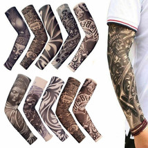 10 Pcs Tattoo Cooling Arm Sleeves Cover Basketball Golf Sport Uv Sun Pro... - $24.37