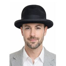 VTG 1960s Borsalino Soft Bowler Derby Hat Black Fur Felt Italian Classic... - $179.95