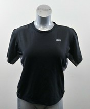 Nike Women&#39;s Medium Black Gray Short Sleeve Crew Neck Polyester Athletic Top - £7.78 GBP