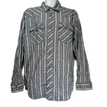 Levi Strauss Co Pearl Snap Button Up Western Long Sleeve Striped Shirt Size L - £19.77 GBP