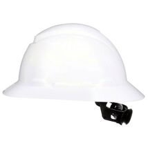 3M SecureFit 4-Point Ratchet Full Brim Hard Hat White - $24.95