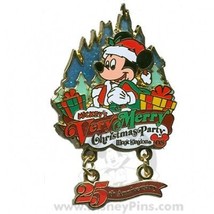 Disney Christmas Santa Mickey Mouse Glitter WDW Very Merry Christmas Party pin - £5.44 GBP