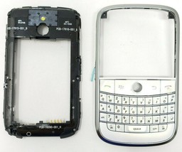 Front Case Keypad Middle Back Fits Blackberry Bold 9000 Side keys Original White - $12.56