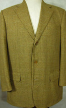Samuelsohn Brown Woven Tweed Cashmere &amp; Wool Canvassed Sport Coat 42L - £36.88 GBP