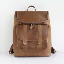2021 New Genuine Leather Men&#39;s Backpack Male Laptop Backpack Computer Backpack R - £156.22 GBP