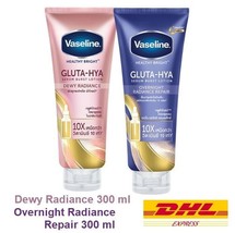 Set Vaseline Healthy Bright Gluta-Hya Dewy Radiance &amp; Overnight Radiance 300 ml - £27.81 GBP