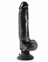 King Cock 9&quot; Vibrating Dildo With Balls Wallbanger Waterproof Vibe - £42.62 GBP