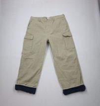 Vintage 90s Y2K Gap Mens 40x30 Faded Fleece Lined Wide Leg Cargo Pants B... - £48.24 GBP