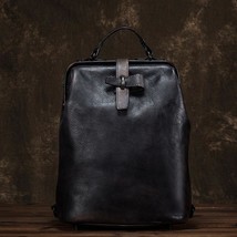 Vintage Simple Handmade Large Capacity Leather Shoulder Bag Women Backpack 2022  - £116.37 GBP