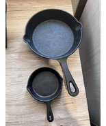 Cast Iron Cookware Set  2Pcs Skillets Set: One  4&#39;&#39; and One 8&#39;&#39; Black NEW - £17.94 GBP