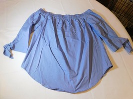 Ambiance Women&#39;s Junior&#39;s 3/4 sleeve blouse shirt S small Blue EUC-- - £12.18 GBP