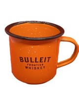 BULLEIT FRONTIER BOURBON WHISKEY 8oz Ceramic Orange Enamel Mug Cup - $5.86