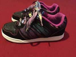Disney Liv &amp; Maddie shoes Girls Size 11 tennis sneaker black glitter mul... - £13.93 GBP