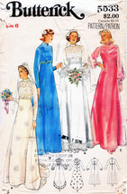 Wedding Gown &amp; Bridesmaid Dresses Vintage 1970&#39;s Pattern 5533 Size 8 - £11.56 GBP