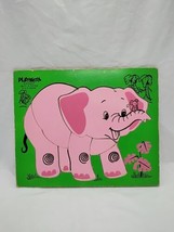 Vintage Playskool Elephant Wooden 6 Piece Puzzle 165-3 - £21.76 GBP