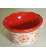 Pioneer Woman Stoneware Ramekin Bowl Orange Floral Burst - $14.84