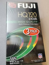 Fujifilm HQ120 High Quality T-120 Vhs Blank Tapes New / Sealed 3 Pack - £9.47 GBP