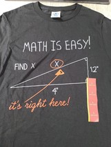 Math is Easy Find X It&#39;s Right Here Black Cotton T-Shirt wome small Short Sleeve - £4.72 GBP