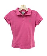 Lacoste Polo Shirt Short Sleeve Spread Collar Ribbed Pullover Logo Pink ... - $59.99