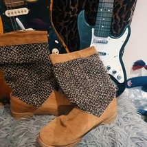 Toms Ladies Girls Black Suede Boots Fur Walking Size 5.5 UK 38 EU Winter Shoes - £24.71 GBP