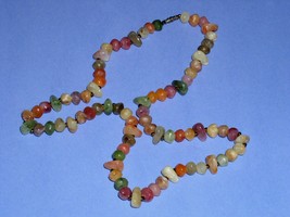Necklace Multi Colored Rocks Stones Costume Jewelry Vintage 1950&#39;s 1960&#39;s - £28.03 GBP