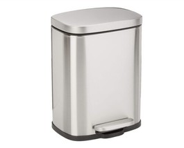 5 Liter / 1.3 Gallon Soft-Close, Smudge Resistant Trash Can with Foot Pedal - £31.28 GBP