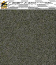 Dungeon Flooring Design 026 Mossy Flagstone DIY 28mm Miniature Decals - $6.93