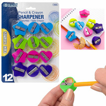 12 Pc Pencil Crayon Sharpener Handheld Manual Fun Shapes Colors School S... - £12.87 GBP