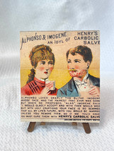Antique Victorian Trade Card 1800&#39;s Henry&#39;s Carbolic Salve Alphonso &amp;  I... - £23.70 GBP