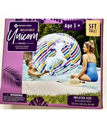 Members Mark Inflatable Unicorn Beach Ball 5 FT Pool Party Fun w/ Repair... - $32.00