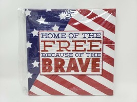 8.25&quot; Patriotic Canvas Wall Art - New - Home of the Free Because of the Brave - £9.11 GBP