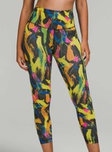 Lululemon Wunder Train High-Rise Tight 25&quot; Undertone Black Multi Neon Wo... - $34.29