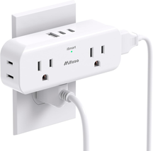 Outlet Extender 4 Outlet Extension with 1 USB-A 2 USB-C Wall Charger Multi Plug - £12.18 GBP