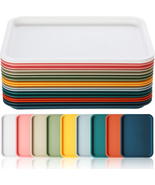 18 Pcs Plastic Fast Food Trays Bulk Colorful Restaurant Serving Trays Ca... - £36.06 GBP