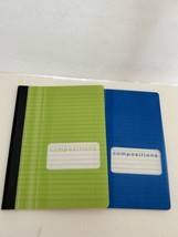 Norcom 100 Sheet Wide Ruled Composition Blue and Light Green Notebooks *Set of 2 - £9.30 GBP